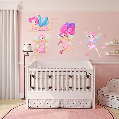 WALL STICKER FAIRY GIRL DECAL BUTTERFLY FLOWER VINYL MURAL HOME KIDS ROOM  DECOR