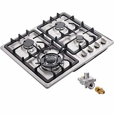 Gas Cooktop 12 inch Eascookchef Bulit-in Gas Stove Top 2 Burners NG/LPG  Convertible Dual Burners