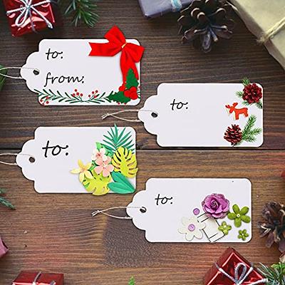 SallyFashion Paper Tags Gift Hang Tags with String 200pcs White