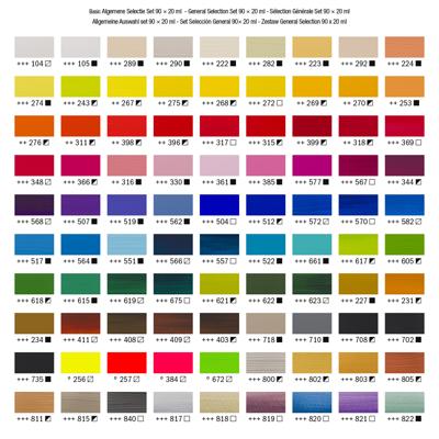 Amsterdam Standard Series Acrylic Paint Set, 20ml, 90-Colors