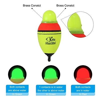 OROOTL Fishing Bobbers Floats Hard ABS Fishing Float Round Buoy Bobbers Red and White Fishing Floats and Bobbers Push Button Slip Bobbers Tackle