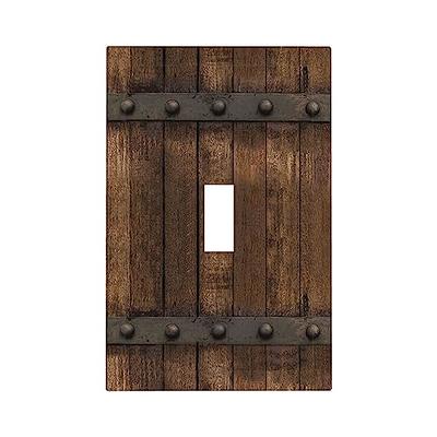 Country Wood Board Decorative Electrical Outlet Covers Wall Plate Farmhouse Light Switch Cover Standard Size Wallplate for Kitchen Home Office Room