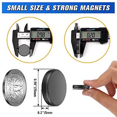 20 Pack 1 Inch (25mm) Magnets for Crafts with Adhesive Backing