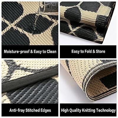 HUGEAR Outdoor Rug for Patios Clearance,Waterproof Mat,Large Outside  Carpet,Reversible Plastic Straw Camping