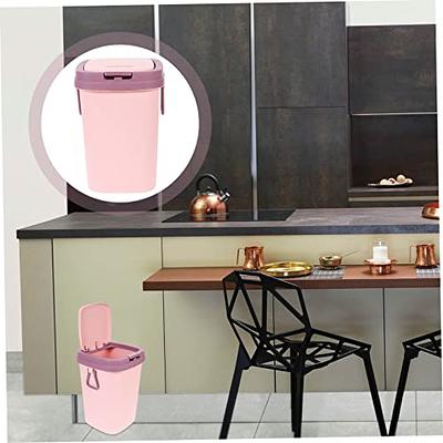 1pc Desktop Waste Containers Garbage Can Galvanized Trash Can with Lid  Desktop