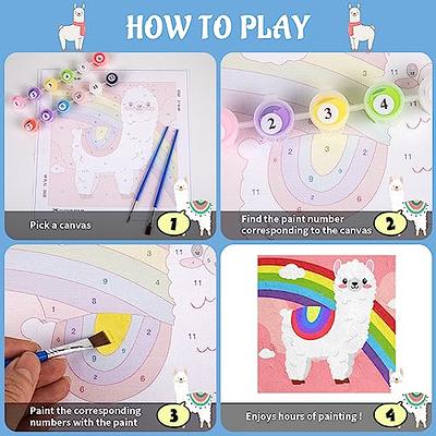 4 Paint by Numbers for Kids Ages 8-12 DIY Paint Set for Girls Boys