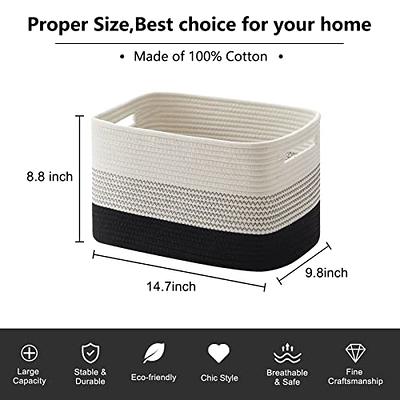 OIAHOMY Storage Basket, Storage Baskets for Shelves, Cotton Rope Baskets  for Storage, Woven Basket for Toys,Towel Baskets for Bathroom - 14.8 * 9.8  * 8.8,Gradient Dark - Yahoo Shopping