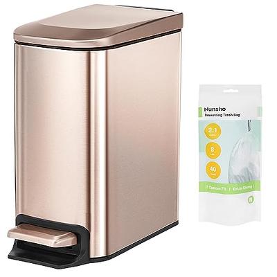 Nunsino Small Bathroom Trash Can with Lid Soft Close, 1.6 Gallon Stainless  Steel Garbage Can with Pedal, Small Trash Bin for Bathroom, Kitchen, Home  Office, Champagne - Yahoo Shopping