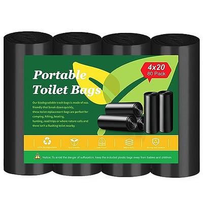 Portable Toilet Bags 100% Compostable 8 Gallon Camping Toilet Bags Use with  6 Gallon Bucket Toilet Waste Bags, Disposable Biodegradable Camping Poop