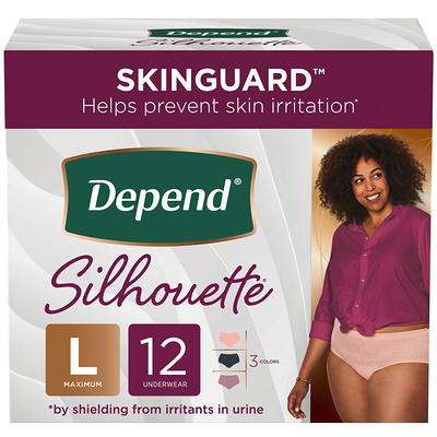 Depend FIT-FLEX Incontinence Underwear for Women, Maximum Absorbency,  Disposable, X Large, Blush, 48 Count (2 x24) : : Health & Personal  Care