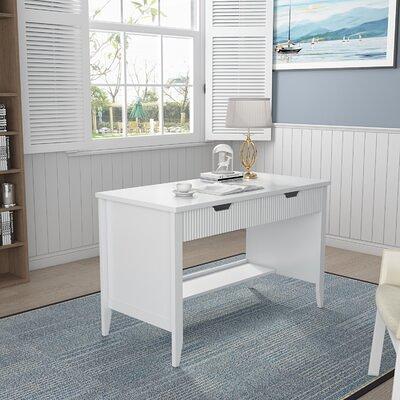 Walker Edison Deluxe White Wood Computer Desk with Hutch