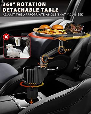 IPOW 4-in-1 Car Cup Holder Expander Tray,Detachable Upgraded Food