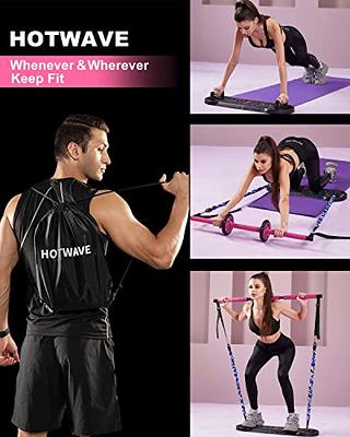 HOTWAVE Ultimate Portable Home Gym with 16 Fitness Accessories,20 in 1 Push  Up Board,Resistance Bands with Ab Roller Wheel,Full Body Workout Equipment