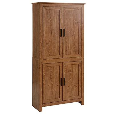 Jehiatek 47” Kitchen Pantry Cabinet, White Freestanding Buffet