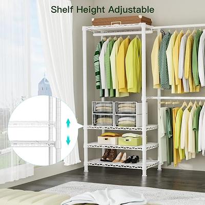 Ulif E1 Heavy Duty Clothes Rack, 6 Tiers Metal Freestanding Garment Rack,  Expandable Closet Organizers and