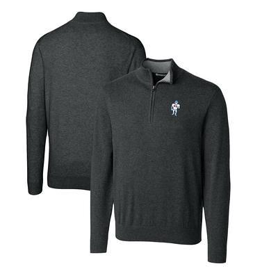 Men's Cutter & Buck Heather Charcoal Louisville Cardinals Alumni Logo Lakemont Tri-Blend Quarter-Zip Pullover Sweater