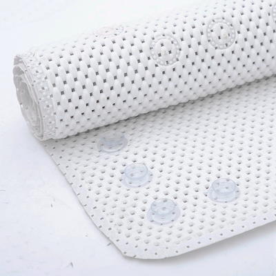 17 in. x 36 in. Gray PVC Foam Bathtub Mat Non-Slip Shower and Bath Mats