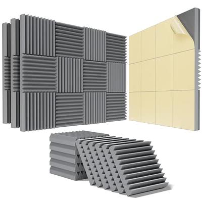 HEMRLY Acoustic Foam Panels,1 X 12 X 12 Self-Adhesive Sound Proof Foam  Panels,Acoustic Panels Absorb Noise Quickly,High Density Soundproof Wall
