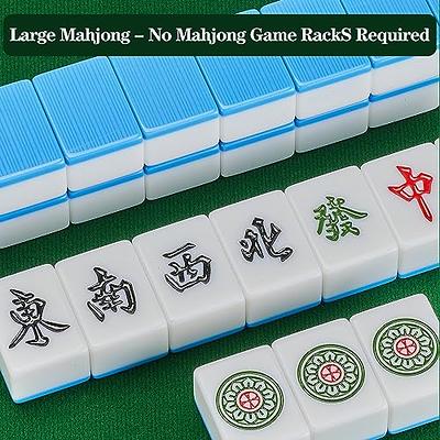 YINIUREN Large Chinese Mahjong Set 1.8-inch Mahjong Tiles Ivory Color  Melamine Mahjong Set