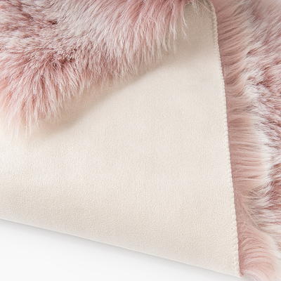 Phantoscope Designer's Choice Faux Fur Decorative Throw Pillow + Area Rug  Bundle, 18 x 18/ 2' x 6', Pink, 2 Pillows + 1 Rug