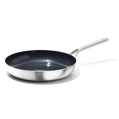 OXO Obsidian Carbon Steel 12 Fry Pan with Silicone Sleeve Black