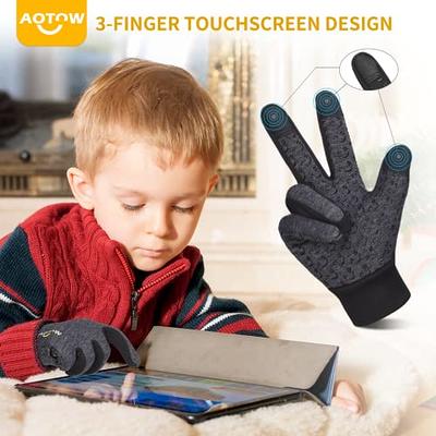 Winter Kids Touchscreen Cycling Gloves: Boys Cold Weather Thermal  Waterproof Sport Glove Wool Fleece Sport Mittens Aged 4-6 Children for Riding  Running Gray - Yahoo Shopping