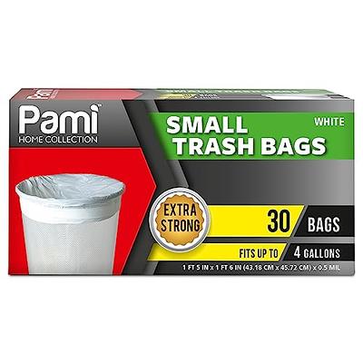 50 Small to Medium Trash Bags, 7-8-9-10 Gallon Trash Bags, 24 x 24  Clear Garbage Bags - Commercial Waste Basket Trash Bags, Bulk Plastic  Bathroom Trash Can Liners