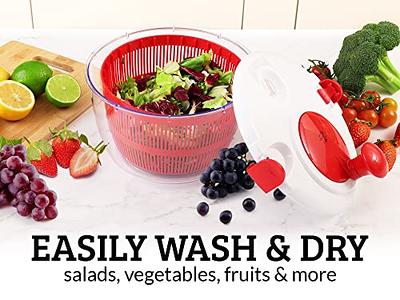 Zulay Kitchen Salad Spinner Large 5L Capacity - Manual Lettuce Spinner With  Secure Lid Lock & Rotary Handle - Red