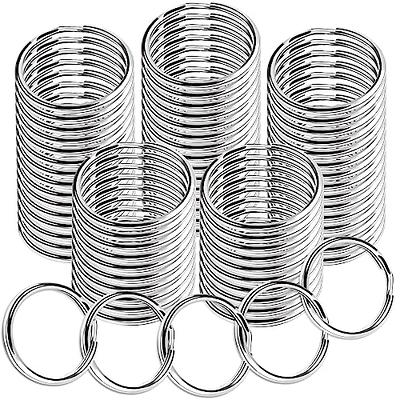 HoAoOo Key Ring / Key Chain , 50 Pack 3/4 20mm Split Round Metal Silver Keyring for Home / Car / Outdoor / Arts / Lanyards / CraftsKeys Organization