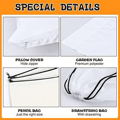 Wholesale small polyester drawstring bag, Sublimation blank, White  drawstring bag