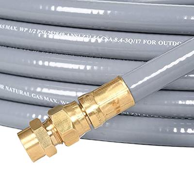 3/8” NG/LP Hose Male Pipe Thread To Female Flare - CSA Approved