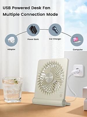 SWEETFULL Small USB Desk Fan 6.5 Inch, 3 Speeds Portable Personal Desktop  Table Fan, Dual 360° Adjustment Mini Fan, Quiet Operation, for Home Office