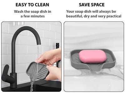 Enra Soap Dish,Ceramic Soap Holder, Self Draining Soap Dish Holder, Soap  Bar Holder,Easy to Clean Keeps Soap Dry Soap Dishes for Bathroom Kitchen  Bathtub (Matte Black) - Yahoo Shopping