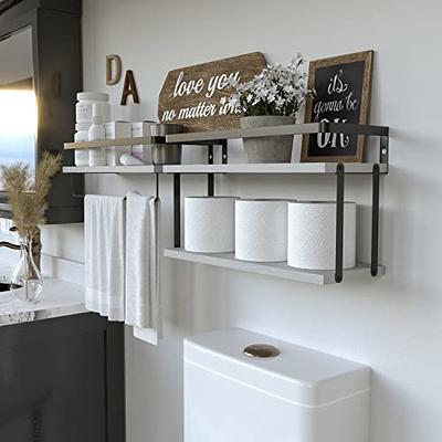 RICHER HOUSE Black Floating Shelves Set of 3, Modern Bathroom Shelves Wall  Mounted Shelves for Wall Decor, Over Toilet Black Wall Shelves for Bathroom