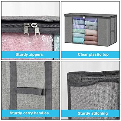 Fab totes 6 Pack Clothes Storage, Foldable Blanket Storage Bags, Storage  Containers for Organizing Bedroom, Closet, Clothing, Comforter,  Organization and Storage with Lids and Handle, Blue - Yahoo Shopping