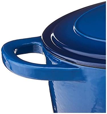 Crock-Pot Dutch Oven 7-qt Round Cast Iron Nonstick In Sapphire Blue with  Lid