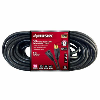 Husky 50 ft. 14/3 Medium Duty Indoor/Outdoor Extension Cord, Red