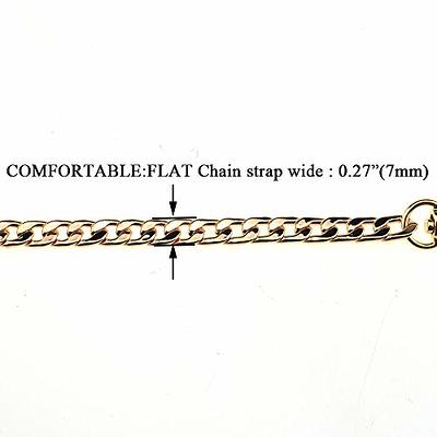  HAHIYO Mini Pochette Purse Chain Strap Slim Wide 7mm for LV  Length 15.7 Inches Extra Thick 2.6mm Shiny Gold for Handbag Wallet Clutch  Comfortable Flat Metal Strap 1 Pack