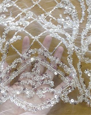 Beaded Wedding Lace Fabric 3885BS, Bridal Lace Fabric