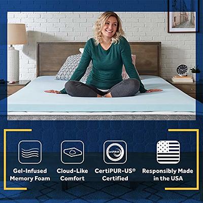 Sealy Essentials 2-Inch Gel Memory Foam Mattress Topper, California King 