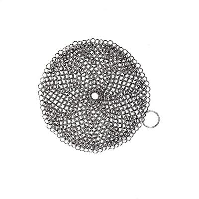 Premium 316 Stainless Steel Chainmail Cast Iron Cleaner, Metal