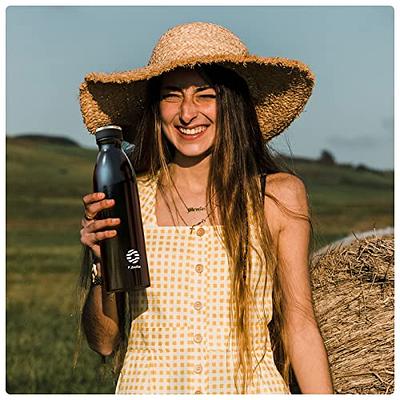 Insulated Water Bottle With Straw Wide Mouth 500 ml Black