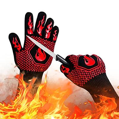 Long Sleeve Heat Resistant Gloves Oven Gloves Heat Resistant with Fingers  Oven Mitts Kitchen Pot Holders Cotton Gloves Long Kitchen Gloves Double  Oven