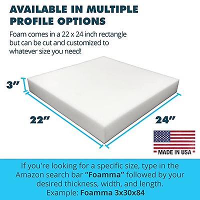 Foamy Foam High Density 2 inch Thick, 24 inch Wide, 72 inch Long Upholstery  Foam, Cushion Replacement