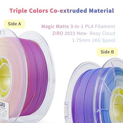 3D Printer Filament, Tri-Colors PLA Filament 1.75Mm, Coextrusion