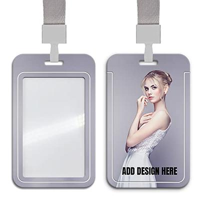 Badge Holder with Lanyard, 12-Pack Clear Vertical ID Card Badge