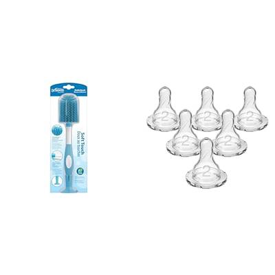  Dr. Brown's Natural Flow Level 2 Narrow Baby Bottle Silicone  Nipple, Medium Flow, 3m+, 100% Silicone Bottle Nipple, 6 Count : Patio,  Lawn & Garden