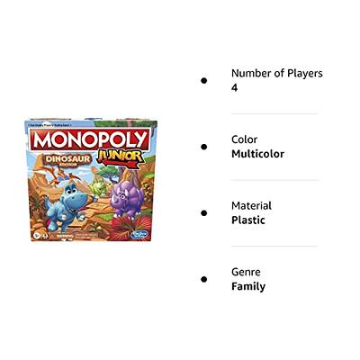 Hasbro Gaming Monopoly Junior Dinosaur Edition Board Game, Kids Board Games,  Fun Dinosaur Toys, Dinosaur Board Game for 2-4 Players ( Exclusive) -  Yahoo Shopping