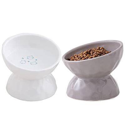 Raised Cat Bowls Cute Tilted Elevated Cat Food and Water Bowls Pet Feeder  Dishes Protect Pet Spine for Small, Medium Cats and Dogs Feeding Supplies