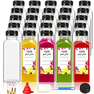 5pcs 16oz Plastic Juice Bottles Juice Containers With Lids